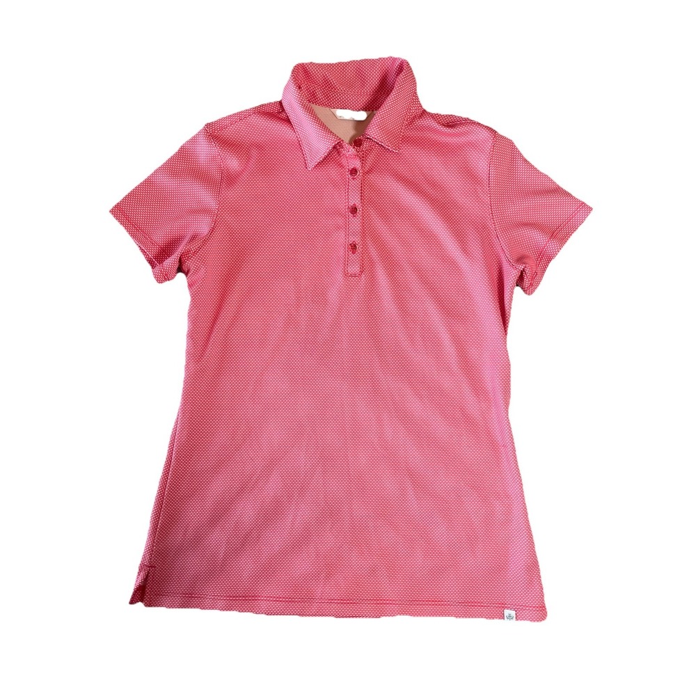 Lady Hagen Size Small Coral White Short Sleeve Polo Golf Short Top Pickleball